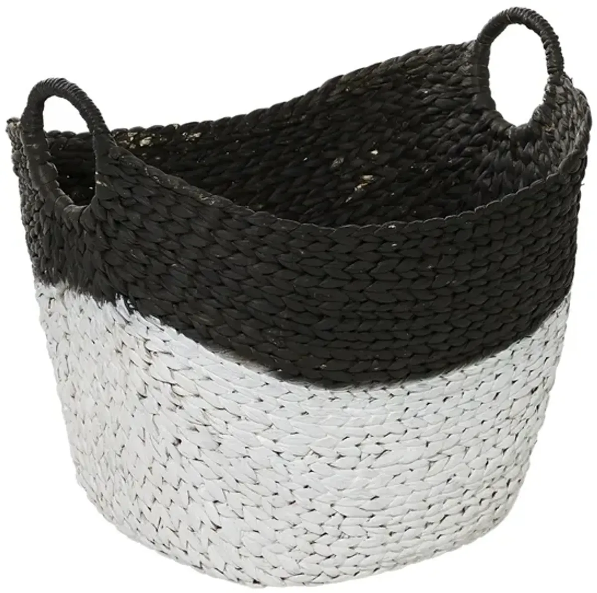 Ivy Collection Seagrass Tote Basket in Black by UMA Enterprises