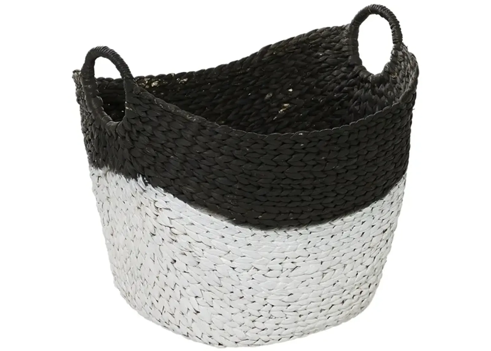 Ivy Collection Seagrass Tote Basket in Black by UMA Enterprises