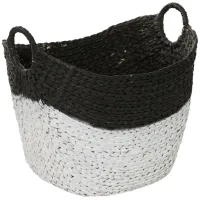 Ivy Collection Seagrass Tote Basket in Black by UMA Enterprises