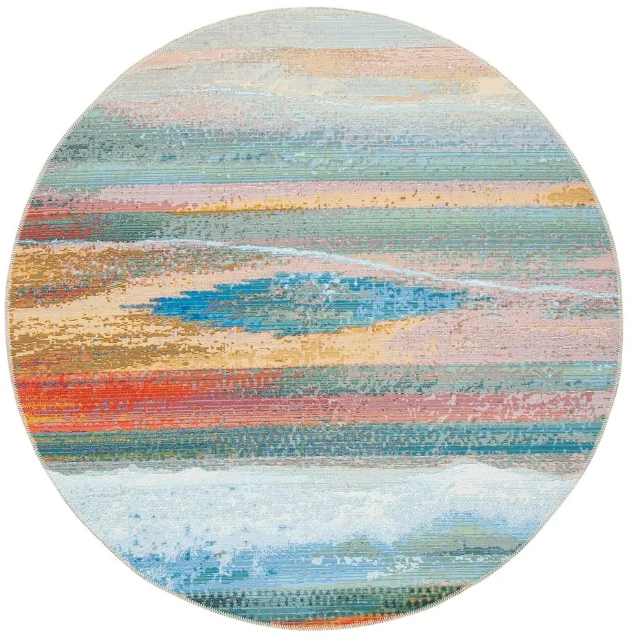 Barbados Sky Indoor/Outdoor Area Rug in Light Blue / Pink by Safavieh