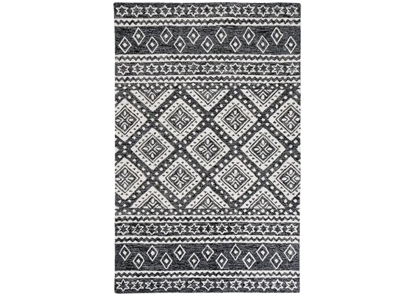 Miyamoto Area Rug in Black & Gray by Safavieh