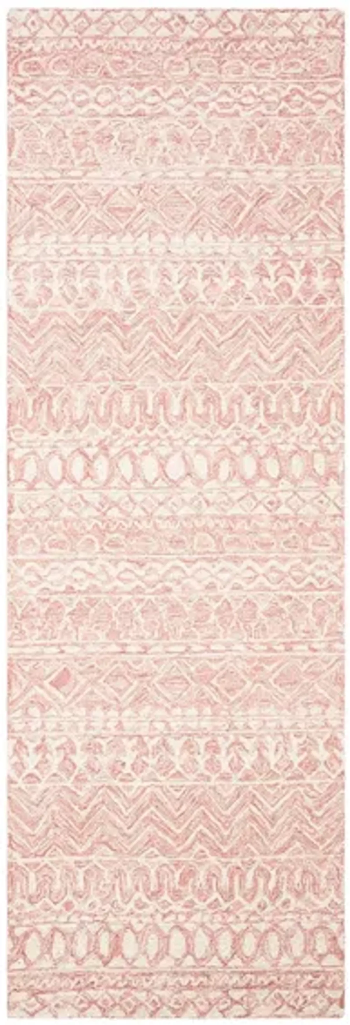 Kazuma Runner Rug in Pink & Ivory by Safavieh