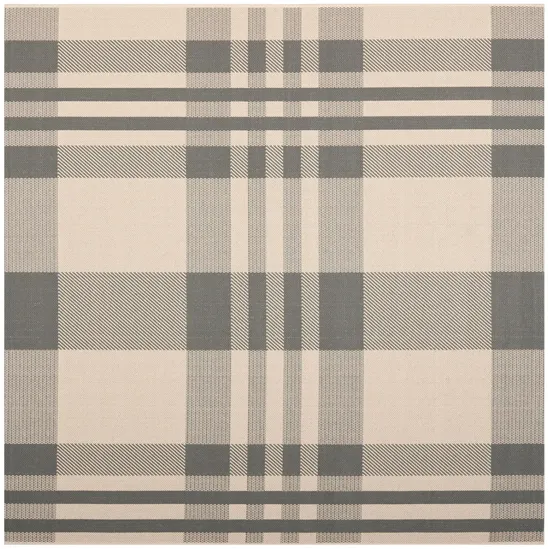 Courtyard Plaid Indoor/Outdoor Area Rug in Gray & Bone by Safavieh