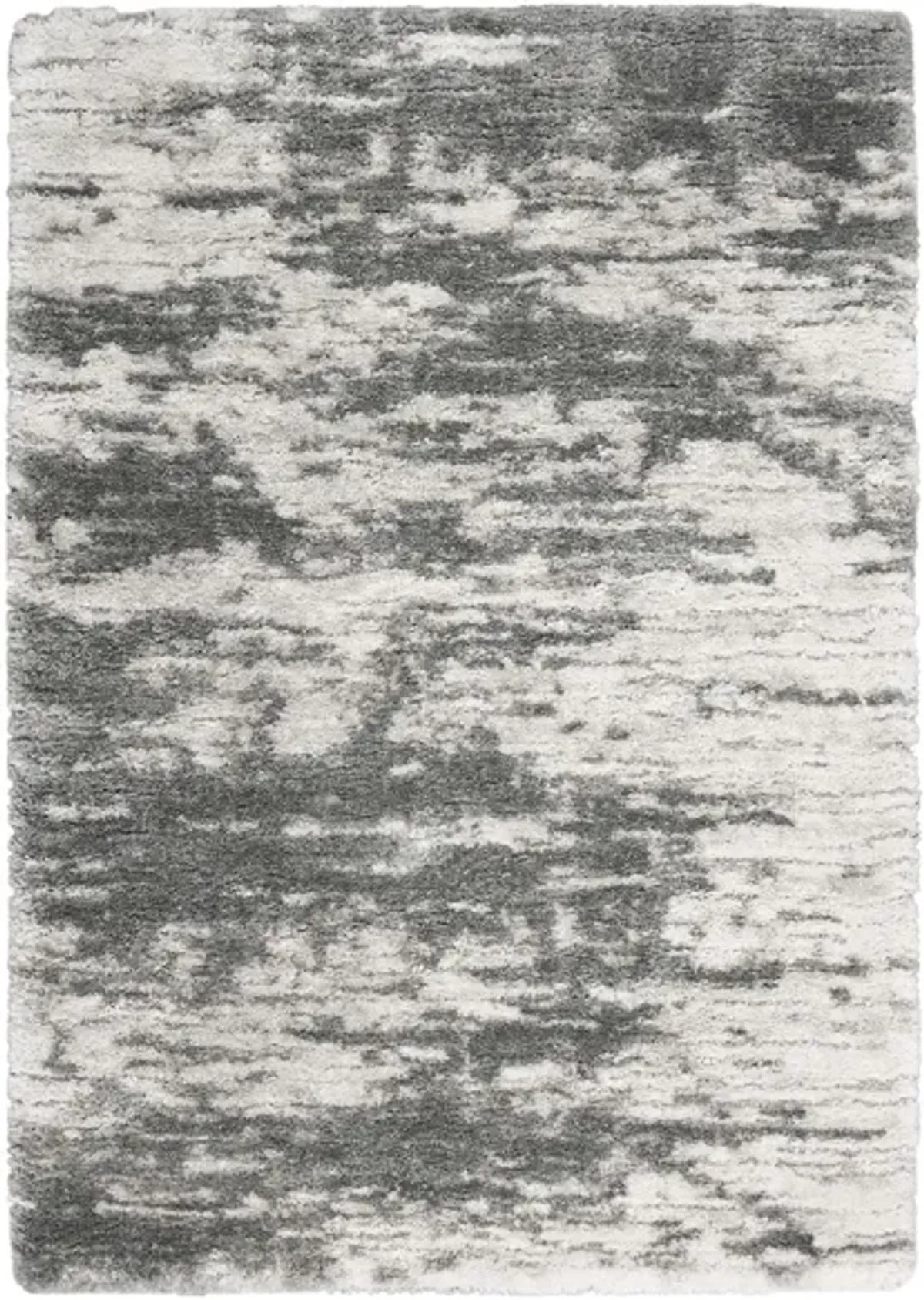 Lavish Shag Area Rug in Charcoal/Ivory by Nourison