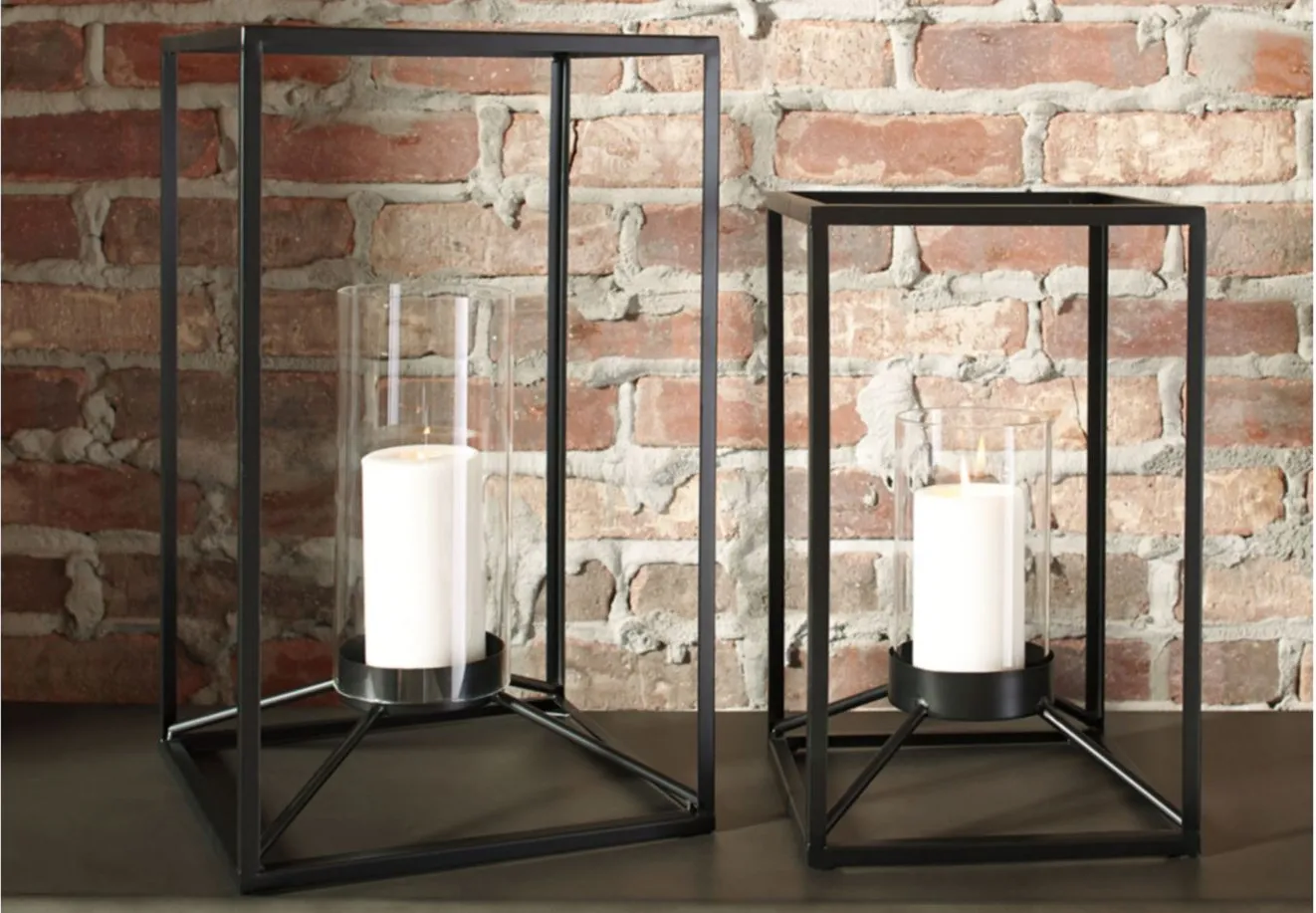 Dimtrois Lantern Set in Black by Ashley Express