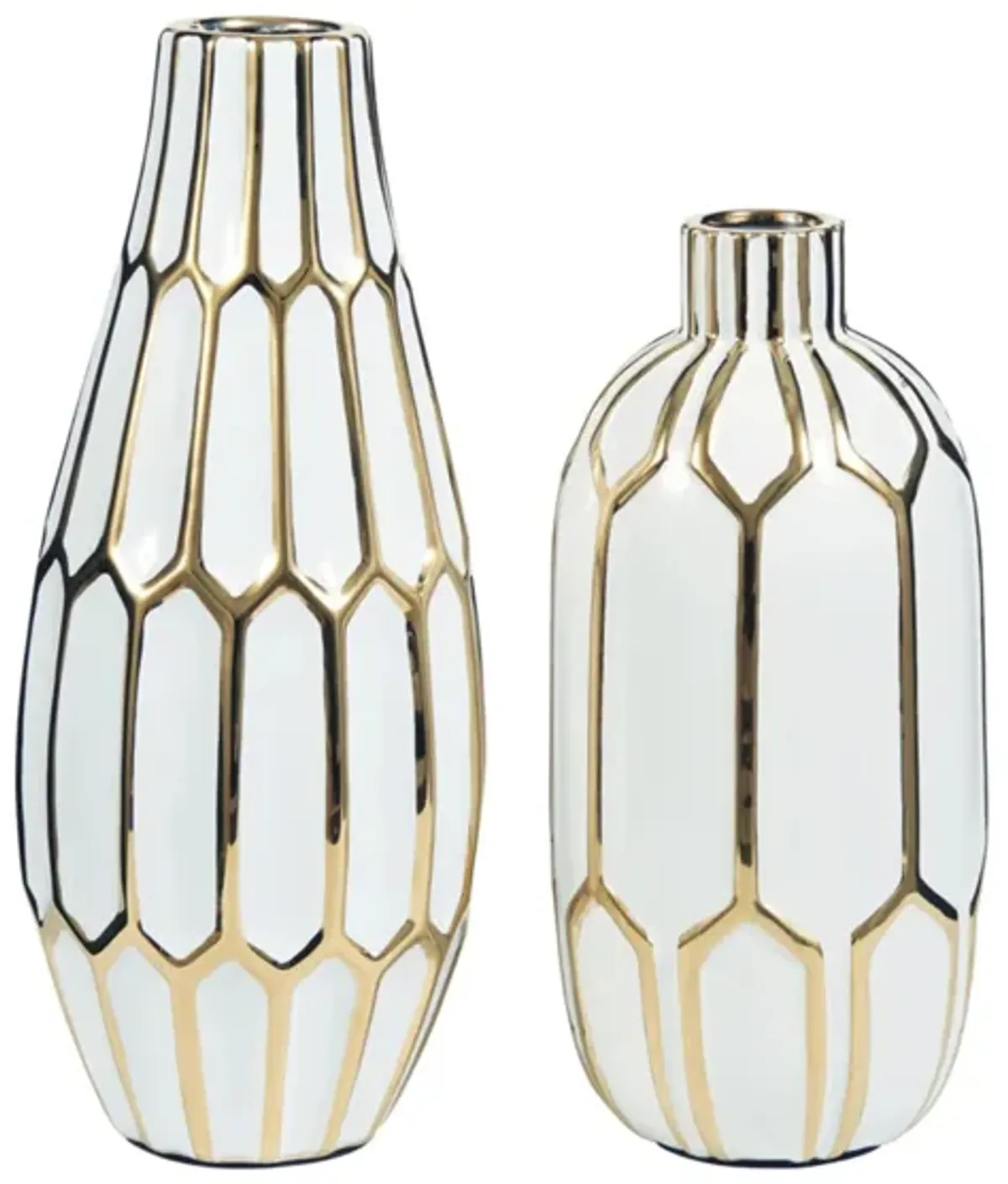 Mohsen Vase Set in Gold Finish/White by Ashley Express