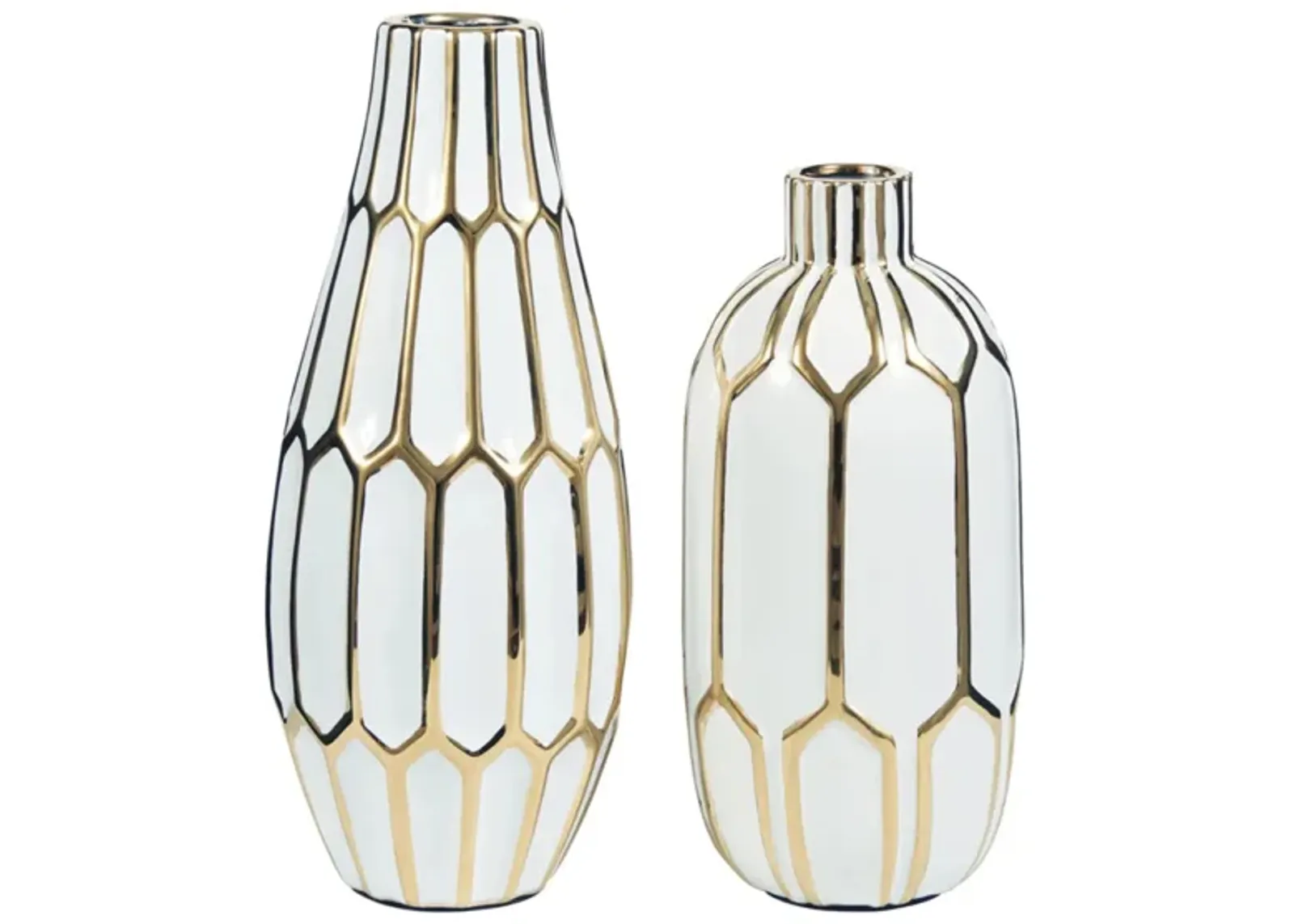 Mohsen Vase Set in Gold Finish/White by Ashley Express