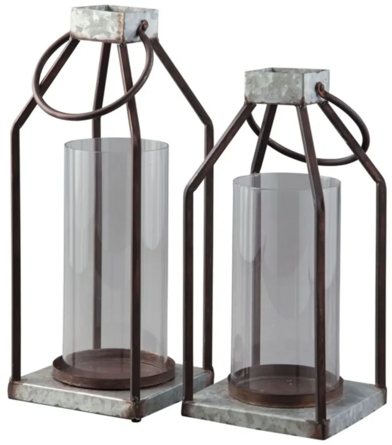 Diedrick Lantern Set in Gray/Black by Ashley Express