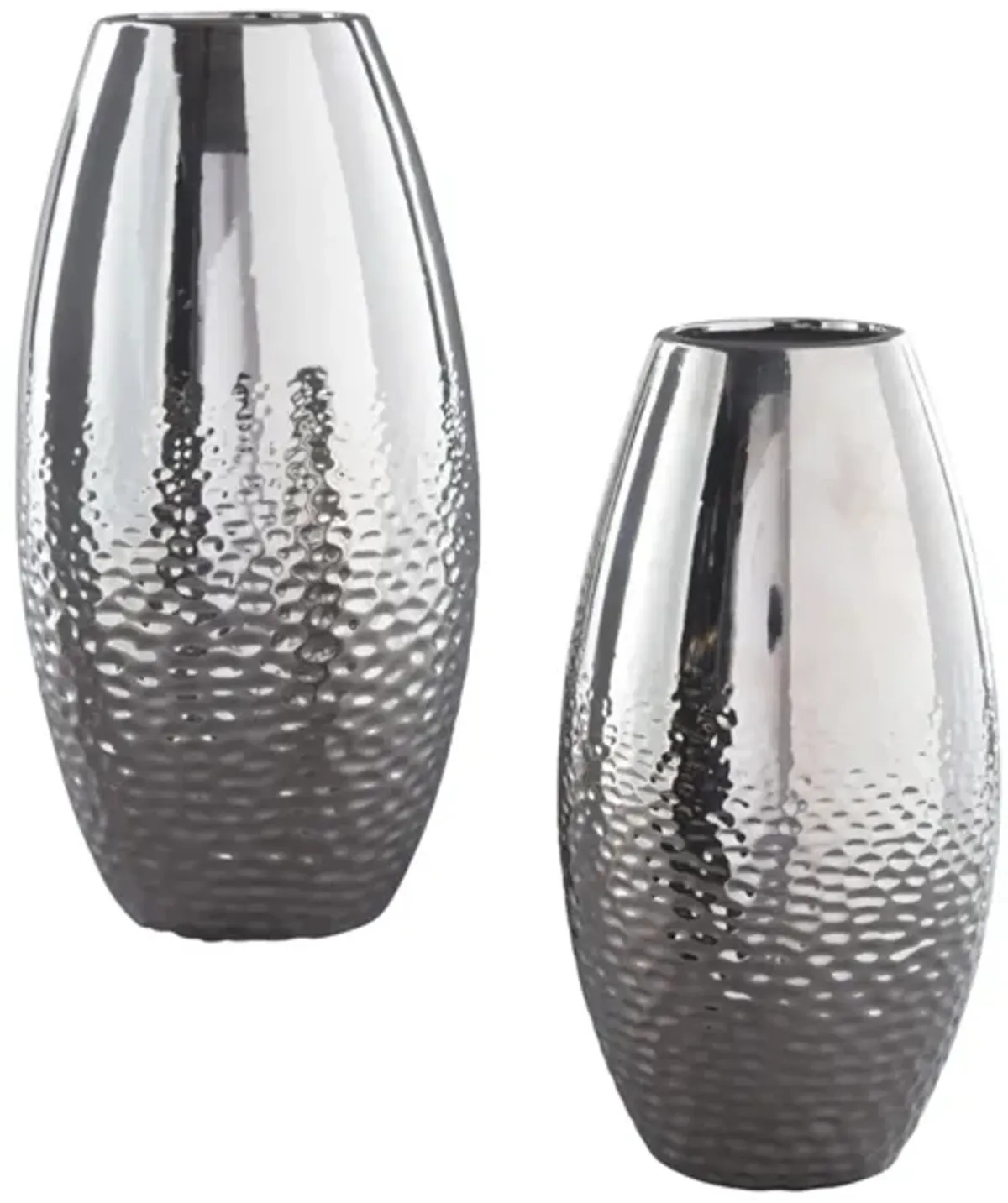 Dinesh Vase Set in Silver Finish by Ashley Express