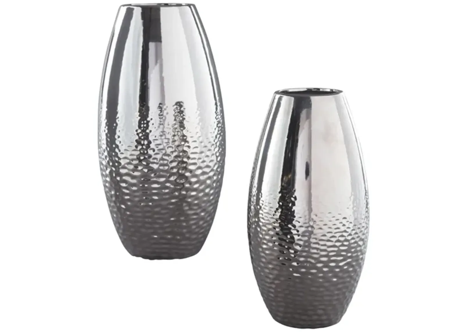 Dinesh Vase Set in Silver Finish by Ashley Express