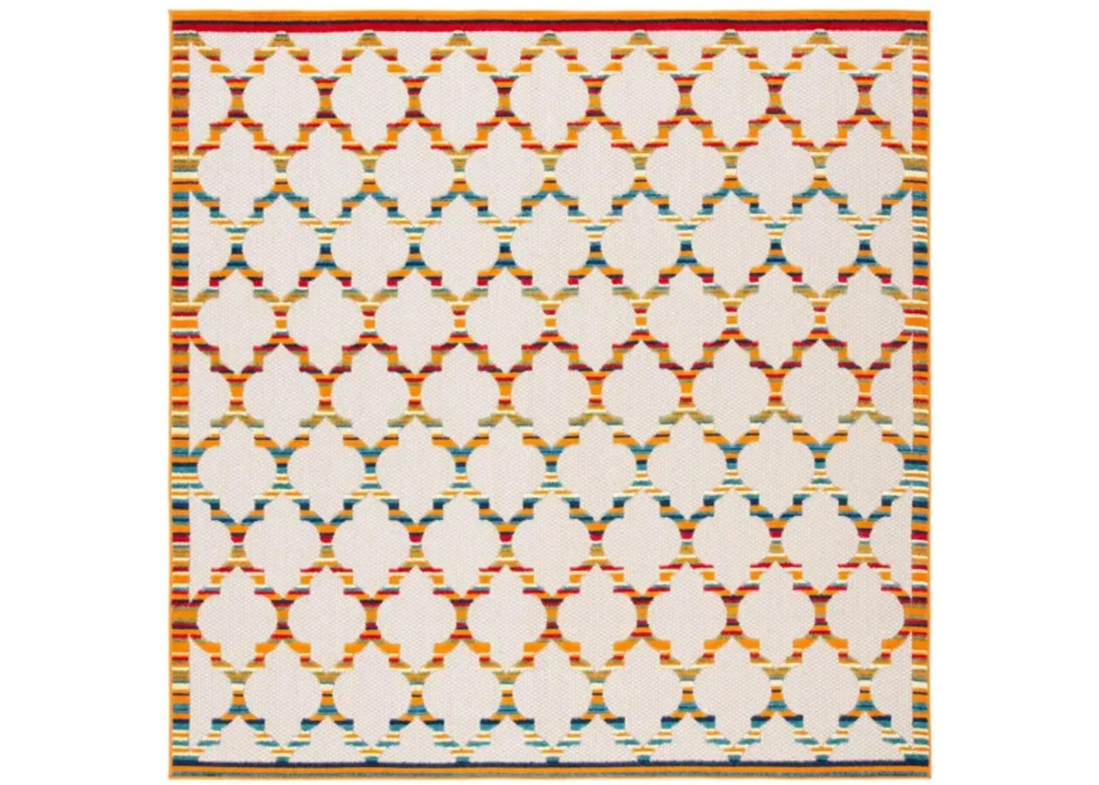 Cabana I Area Rug in Ivory & Orange by Safavieh