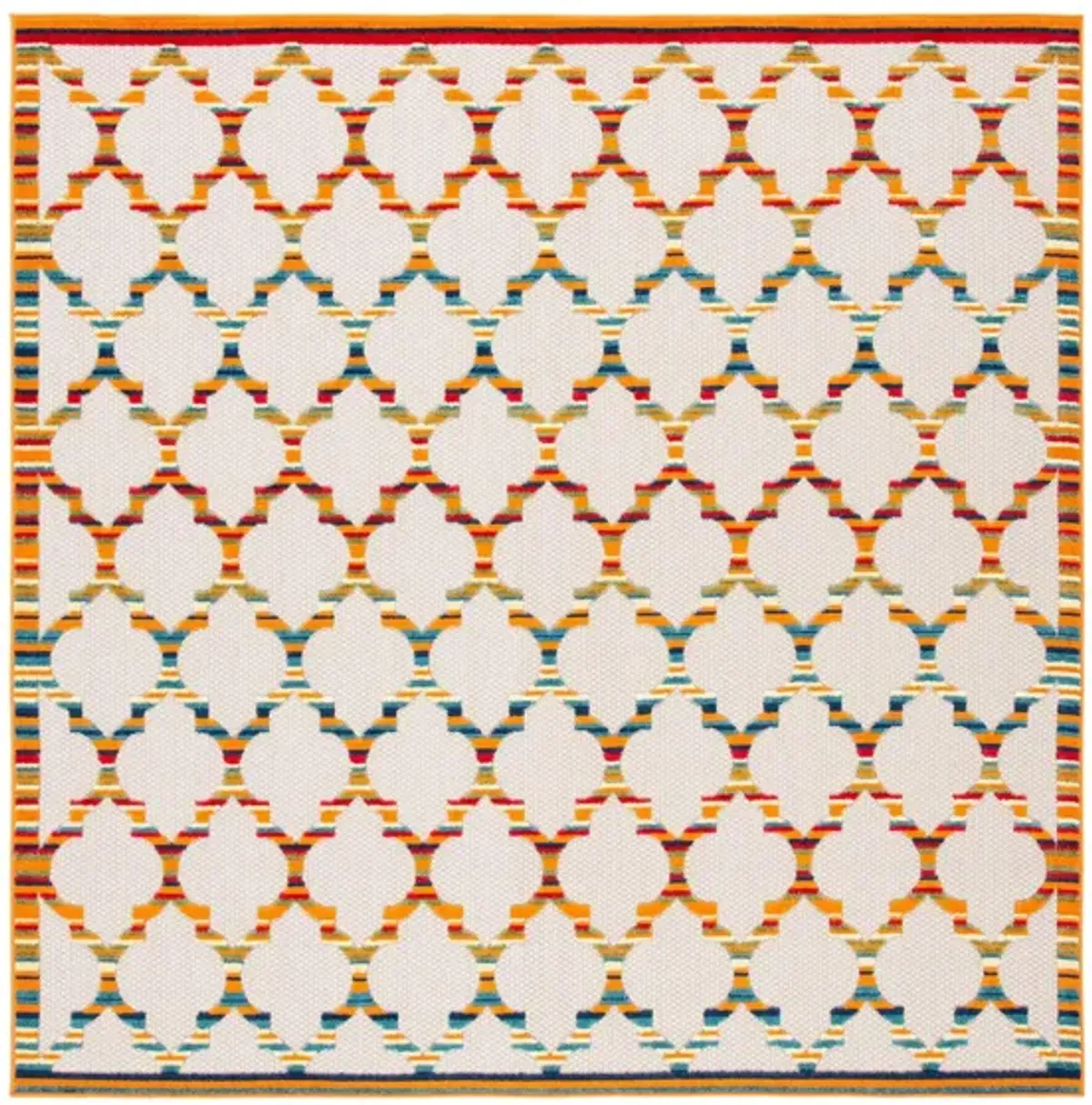 Cabana I Area Rug in Ivory & Orange by Safavieh