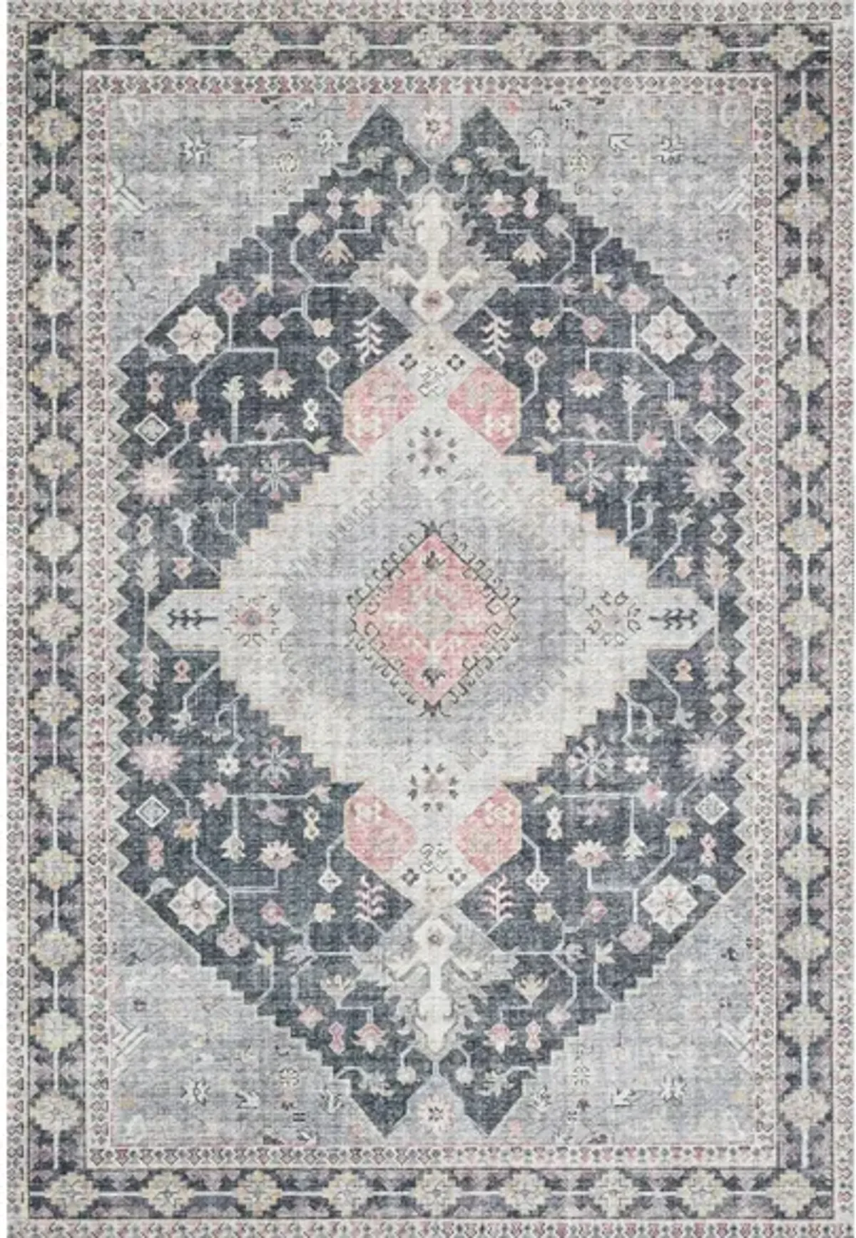 Skye Runner Rug in Charcoal/Multi by Loloi Rugs