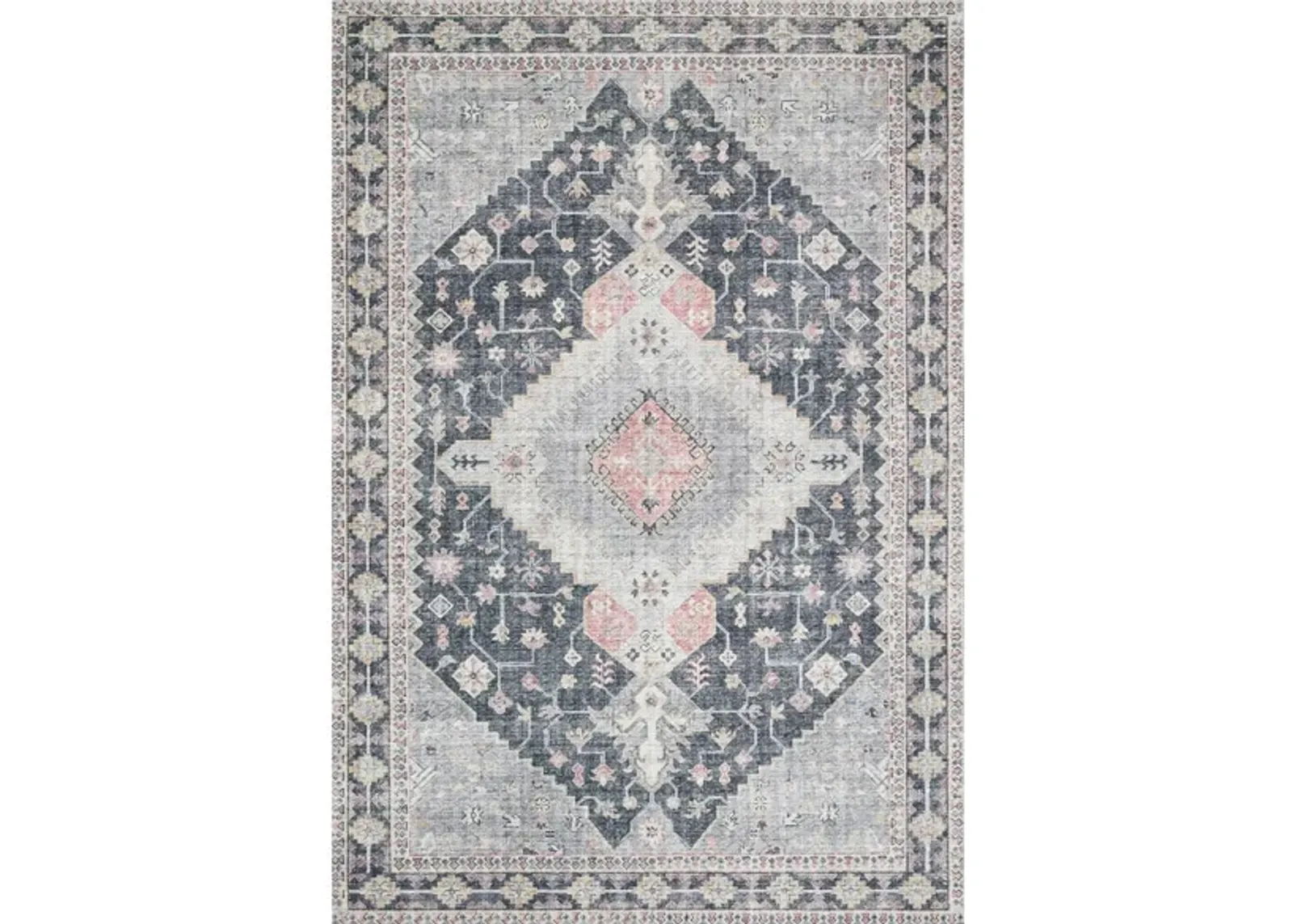 Skye Runner Rug in Charcoal/Multi by Loloi Rugs