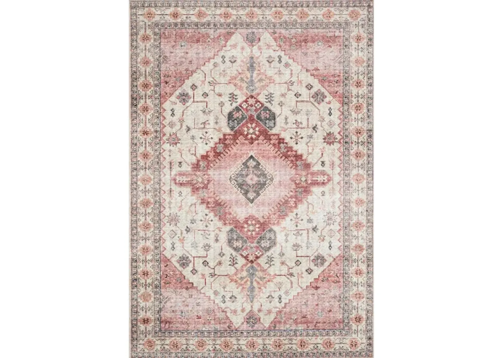 Skye Accent Rug in Ivory/Berry by Loloi Rugs