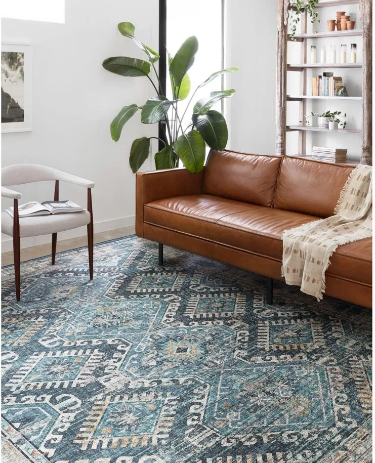 Skye Accent Rug in Denim/Natural by Loloi Rugs