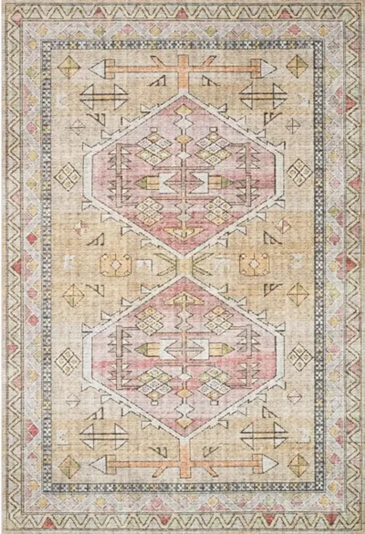 Skye Accent Rug in Gold/Blush by Loloi Rugs