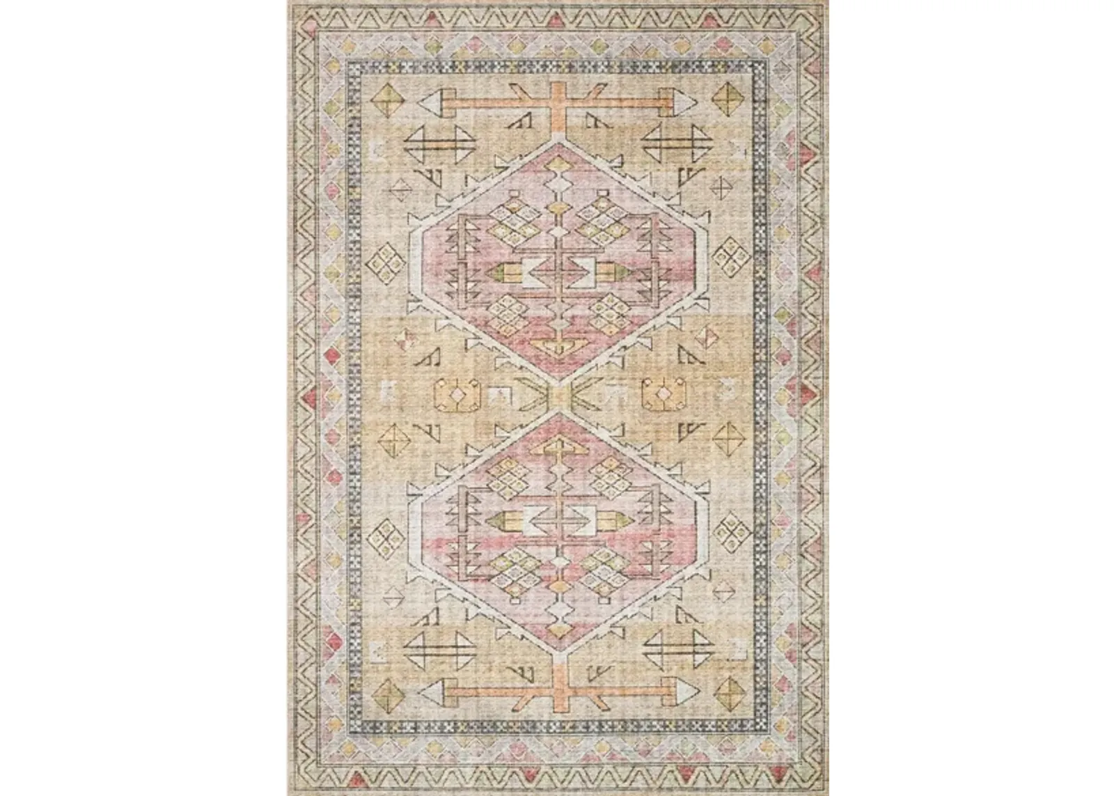 Skye Runner Rug in Gold/Blush by Loloi Rugs