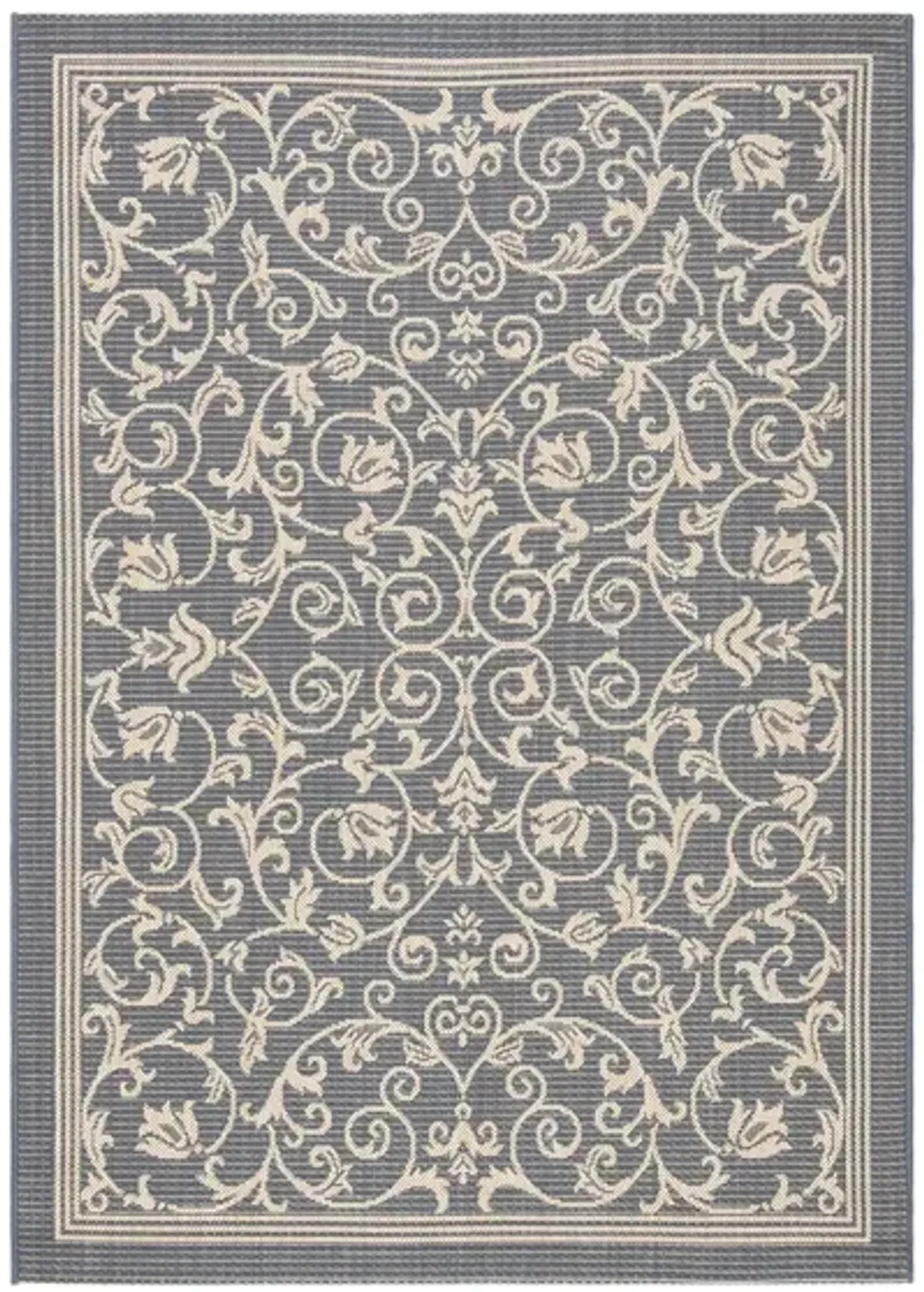 Courtyard Vines Indoor/Outdoor Area Rug in Gray & Natural by Safavieh