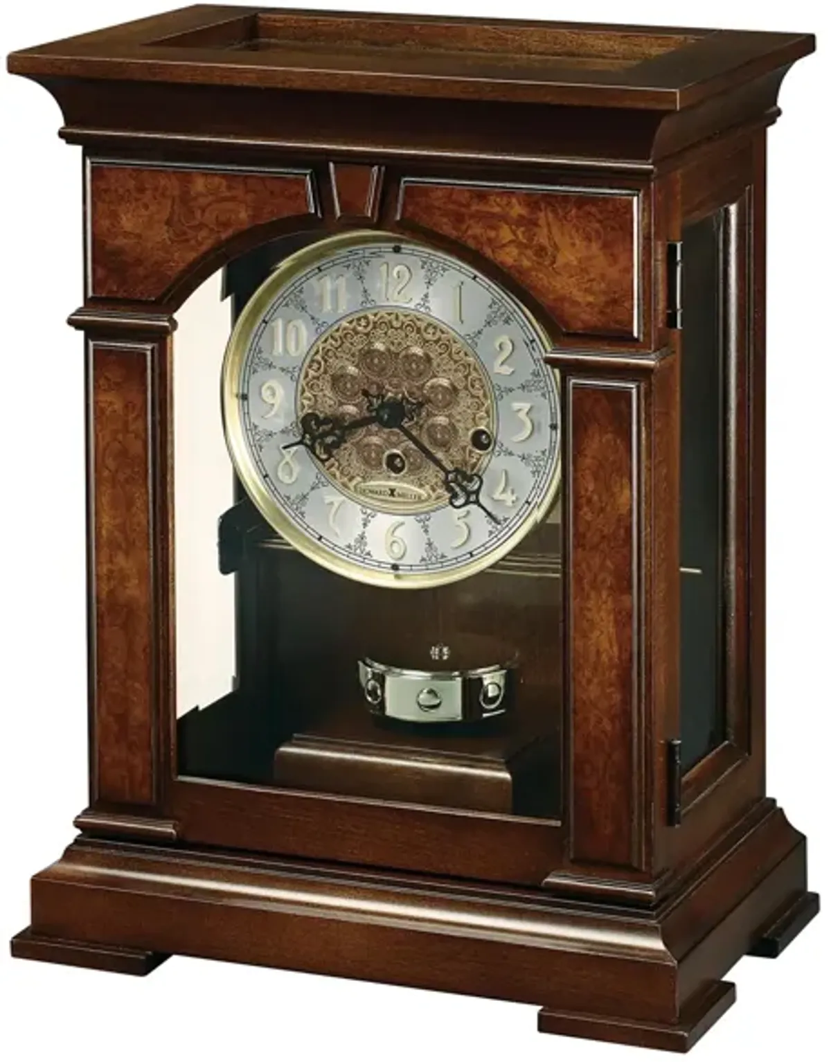 Emporia Mantel Clock in Cherry Bordeaux by Howard Miller