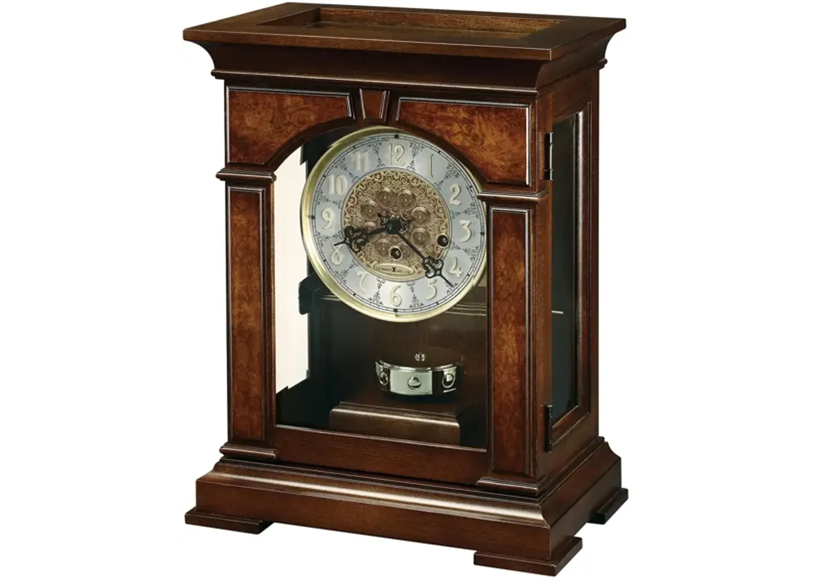 Emporia Mantel Clock in Cherry Bordeaux by Howard Miller