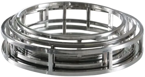 Round Steel Mirrored Nesting Trays