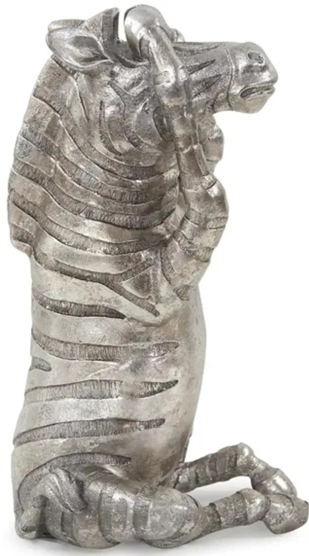 Zuri Zebra (See No Evil) Sculpture in Antiqued Silver by Howard Elliott Collection