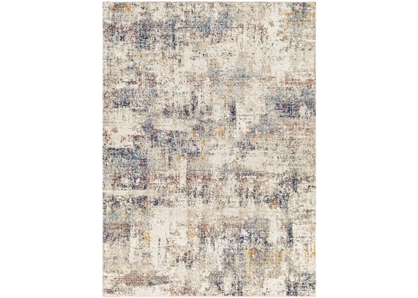 Huntington Beach Moonlight Indoor/Outdoor Area Rug in Dark Blue, Oatmeal, Medium Gray, Saffron, Aqua, Red, Orange, Dusty Coral, Medium Brown, Cream by Surya