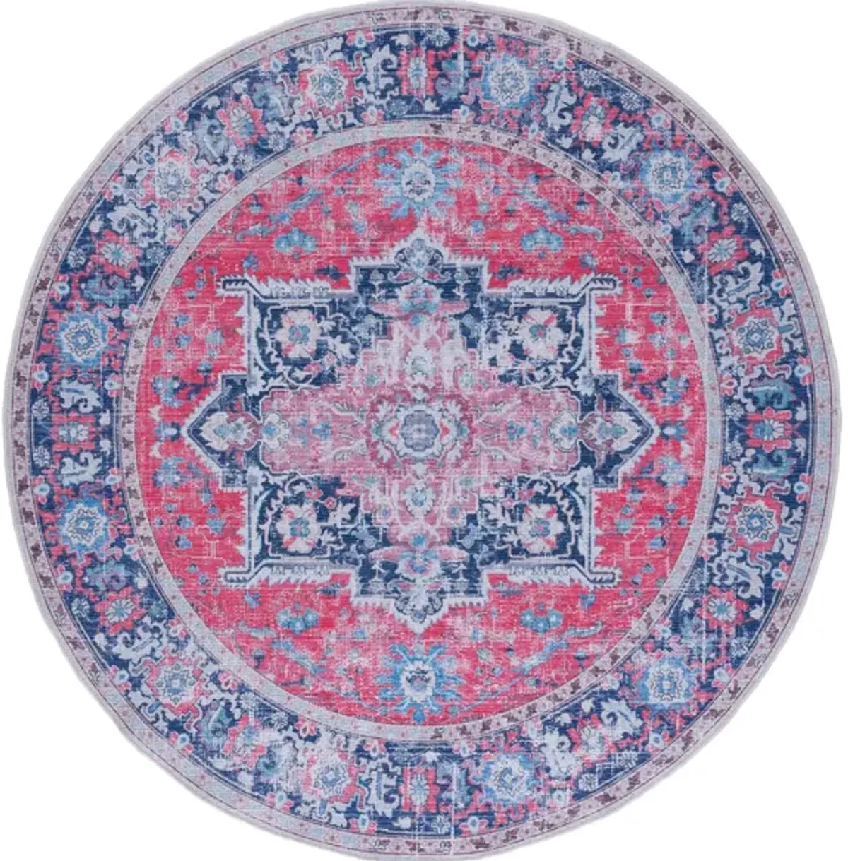 Serapi Area Rug in Red & Navy by Safavieh