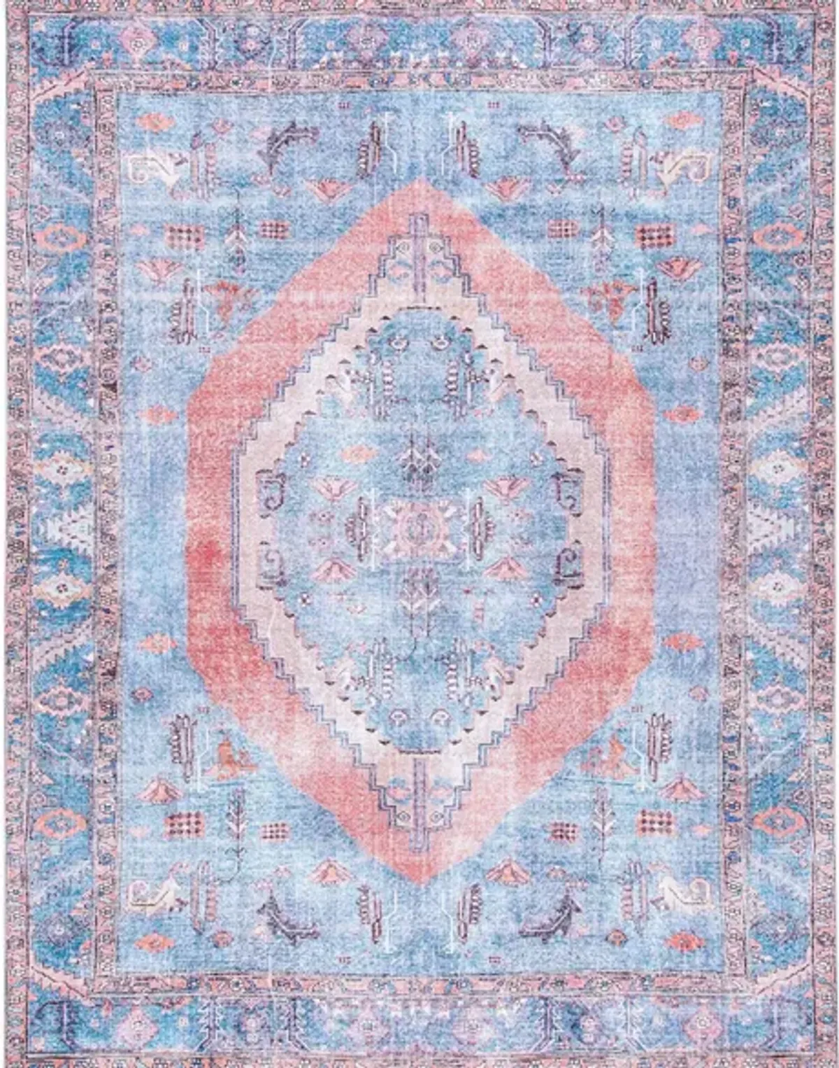 Serapi Area Rug in Light Blue & Beige by Safavieh