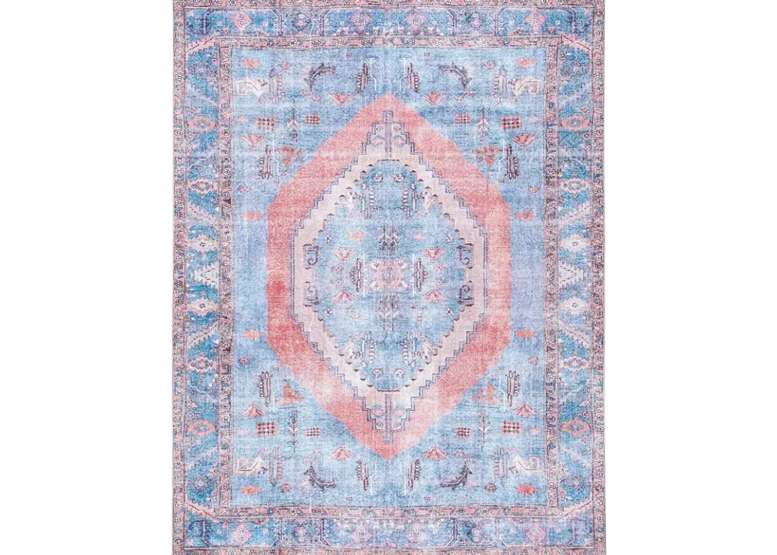 Serapi Area Rug in Light Blue & Beige by Safavieh