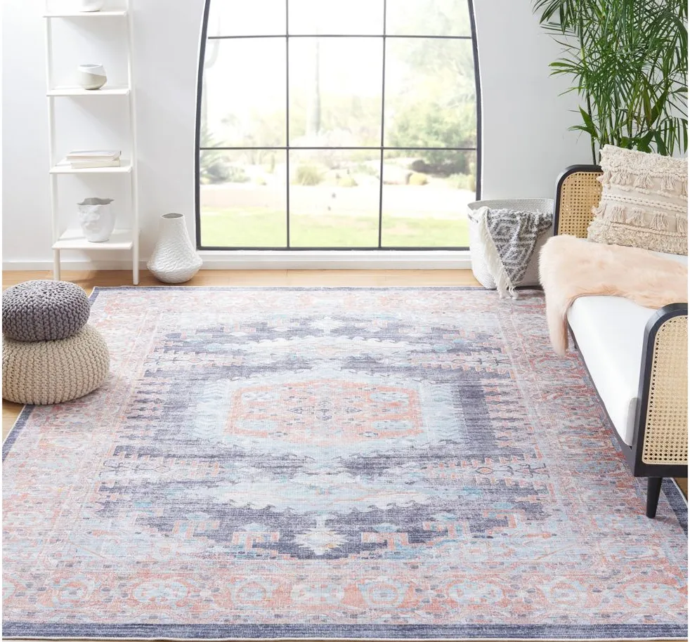 Serapi Area Rug in Terracotta & Blue by Safavieh