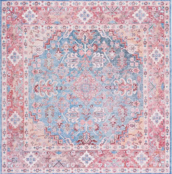 Serapi Area Rug in Blue & Rust by Safavieh