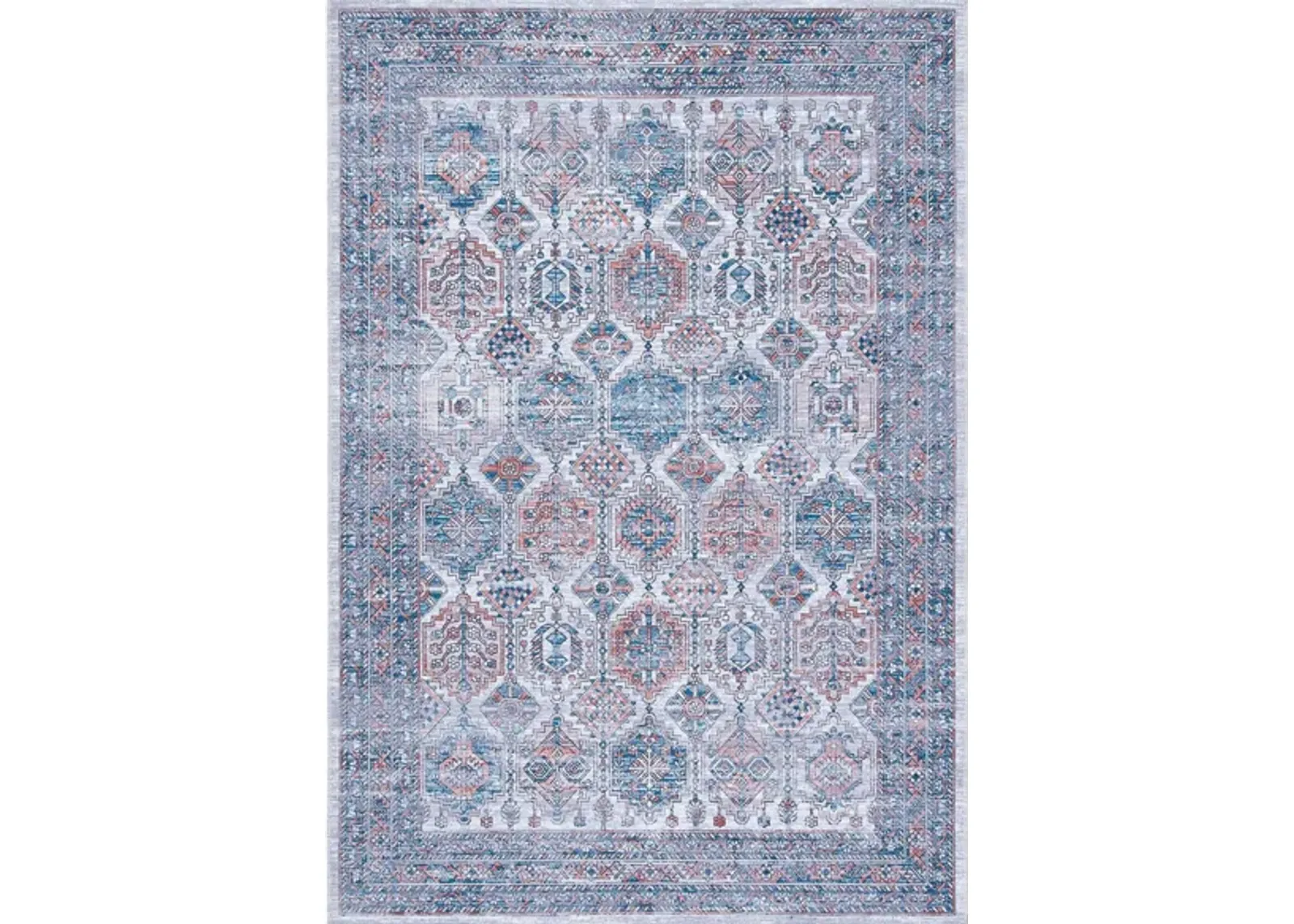 Serapi Area Rug in Blue & Rust by Safavieh