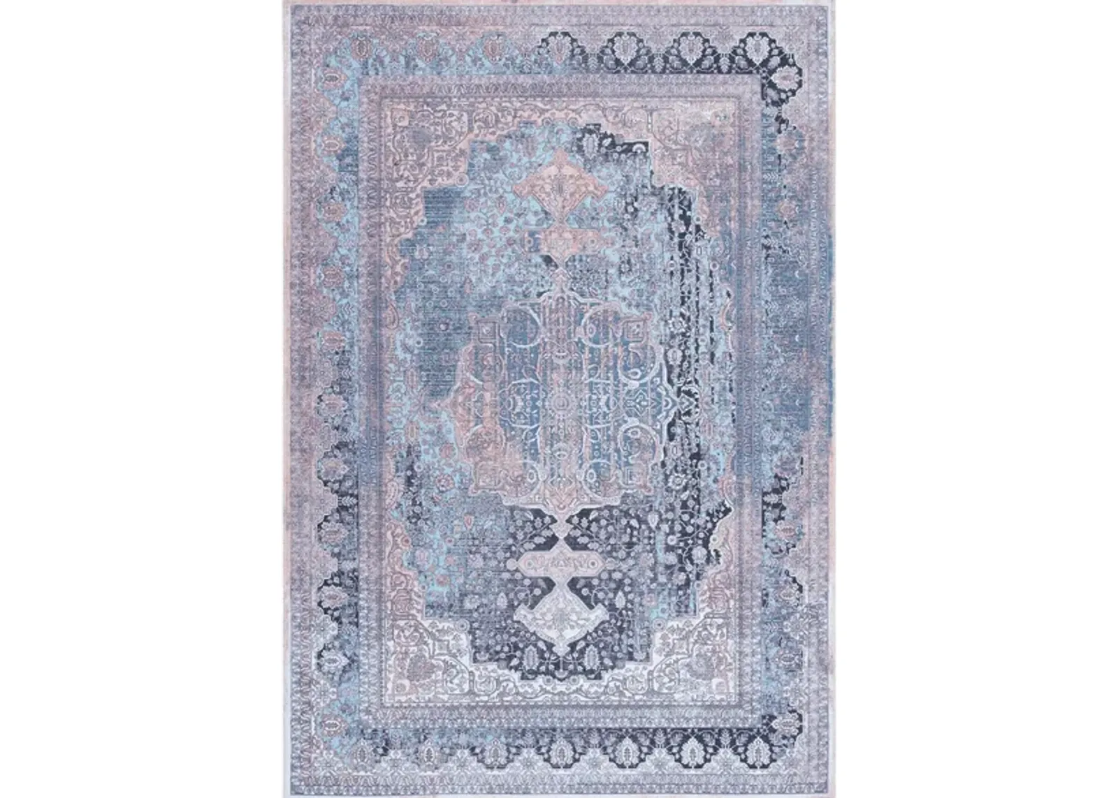 Serapi Area Rug in Ivory & Light Blue by Safavieh