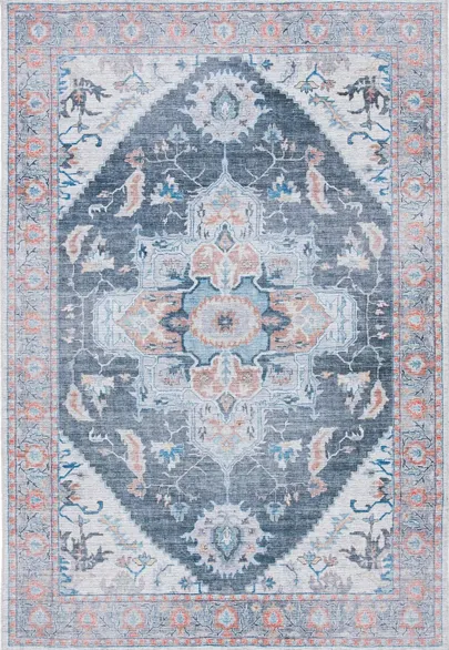 Serapi Area Rug in Charcoal & Ivory by Safavieh