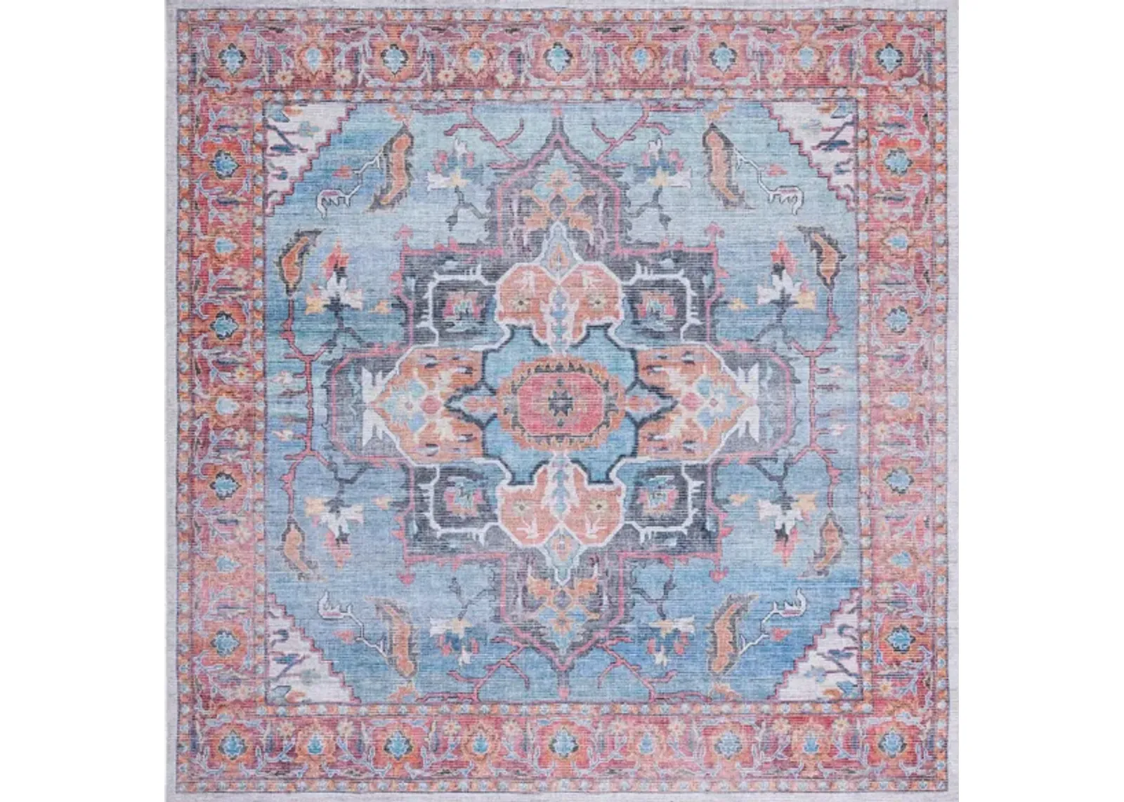 Serapi Area Rug in Blue & Ivory by Safavieh