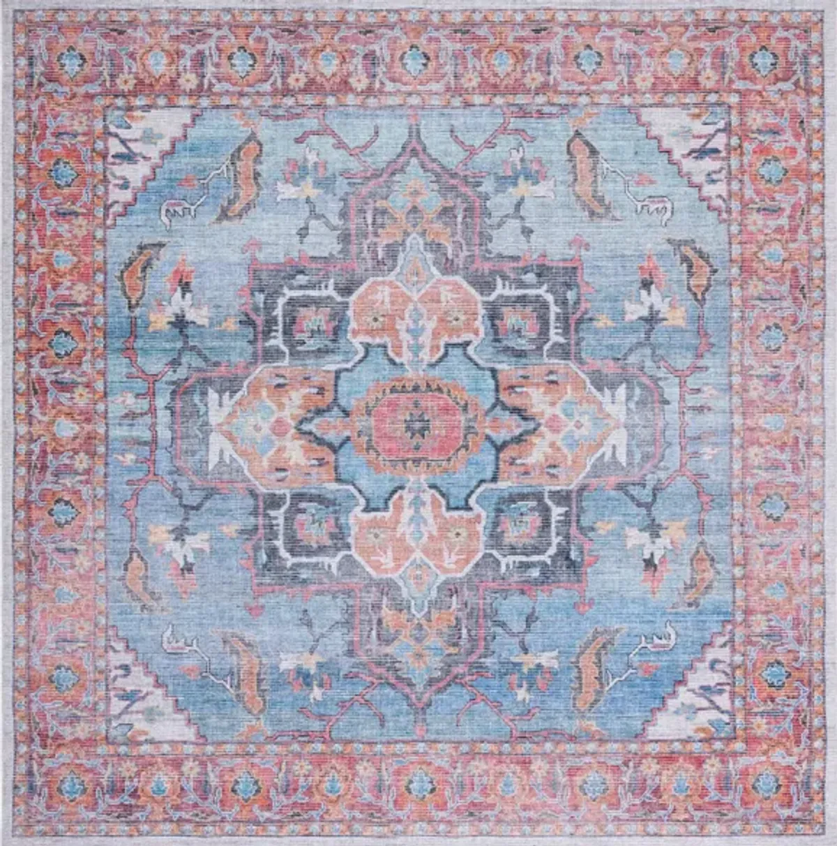 Serapi Area Rug in Blue & Ivory by Safavieh