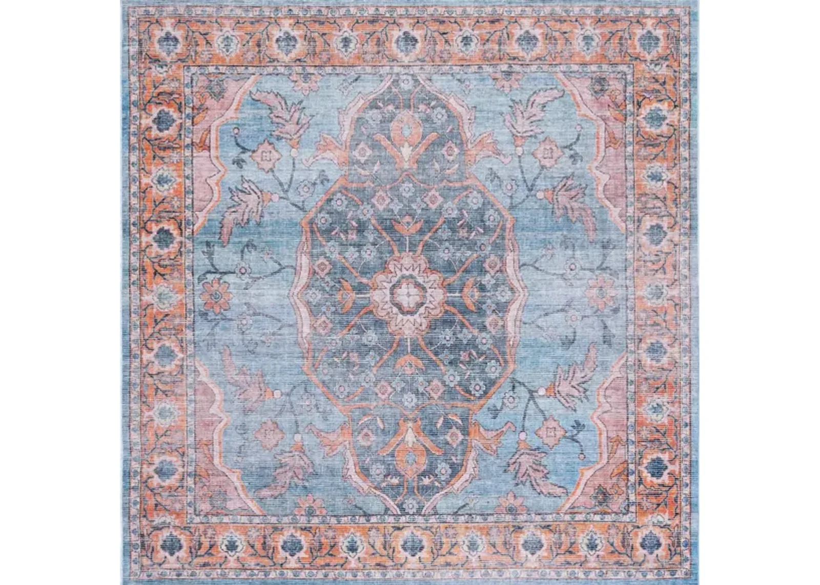 Serapi Area Rug in Blue & Orange by Safavieh