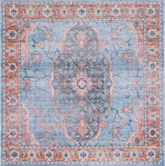 Serapi Area Rug in Blue & Orange by Safavieh