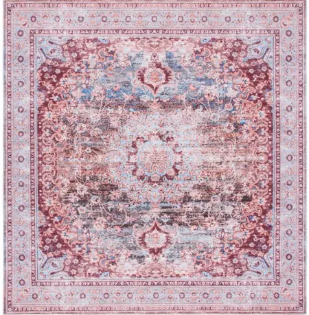 Serapi Area Rug in Light Blue & Red by Safavieh
