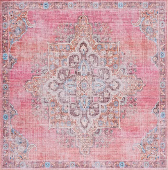 Serapi Area Rug in Pink & Beige by Safavieh