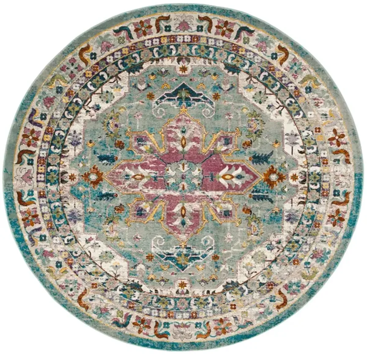 Aliza Area Rug in Green / Creme by Safavieh