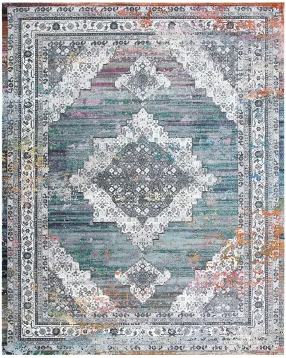 Aleyna Area Rug in Ivory / Blue by Safavieh