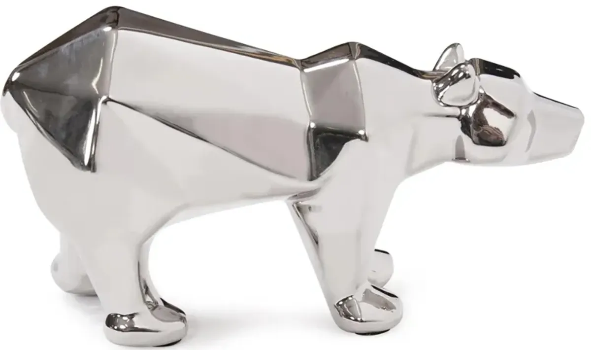 Kaslo Polar Bear Sculpture in Electroplated Silver by Howard Elliott Collection