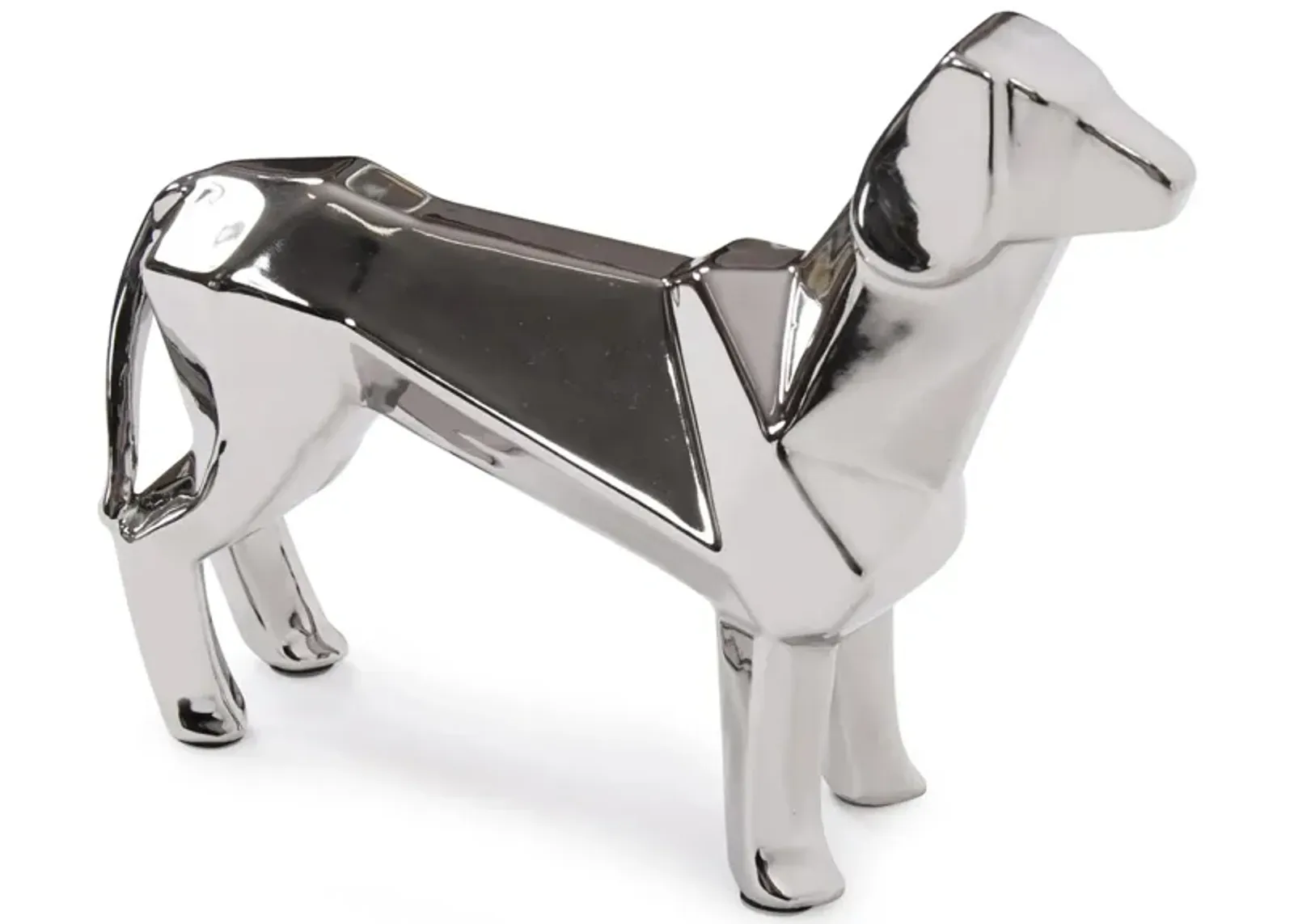 Kaslo Dog Sculpture in Electroplated Silver by Howard Elliott Collection