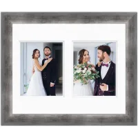 Gala Collection 16x20 Frame, (2) 8x10 Openings in Modern Silver by Courtside Market