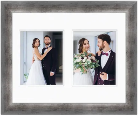 Gala Collection 16x20 Frame, (2) 8x10 Openings in Modern Silver by Courtside Market