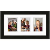 Gardenia Collection 10x20 Frame, (3) 5x7 Openings in Black by Courtside Market