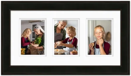 Gardenia Collection 10x20 Frame, (3) 5x7 Openings in Black by Courtside Market
